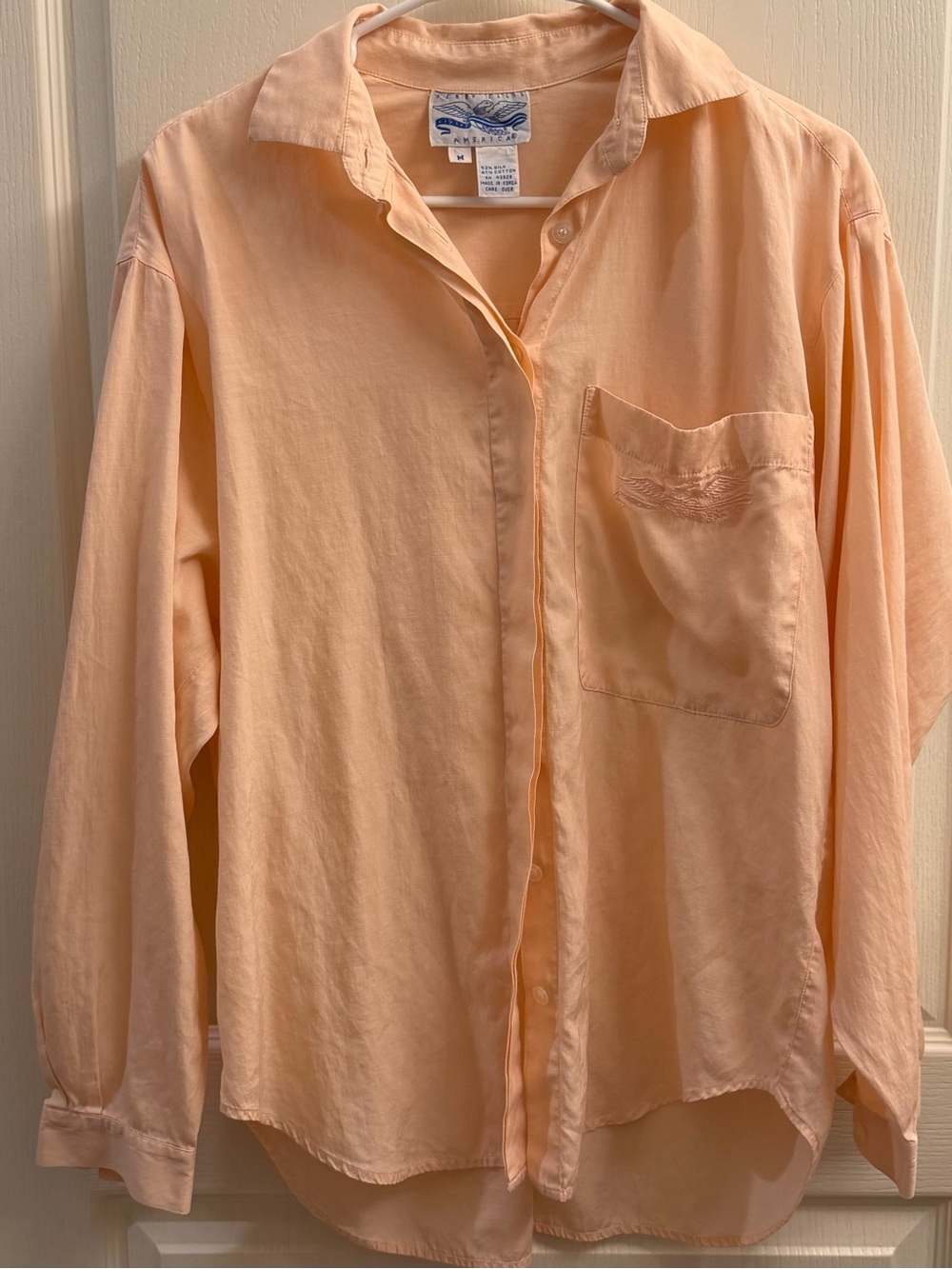 Vintage Perry Ellis Peach Button-Up Shirt